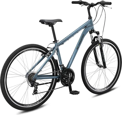 Miniatura 3 de Schwinn Network 1 Bicicleta híbrida, Bicicleta de 700c para hombres y mujeres, Bicicleta híbrida de 21 velocidades, marco de aluminio, horquilla