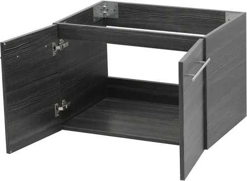 Miniatura 4 de Juego de lavabo flotante para montaje en pared, color gris oscuro, encimera de fregadero integrada blanca, 23.25 pulgadas