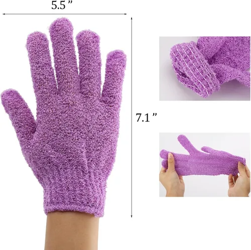 Miniatura 2 de BTYMS 24 guantes exfoliantes de ducha, guantes exfoliantes de manos, guantes de lavado de lufa para ducha, spa, masajes y exfoliantes corporales