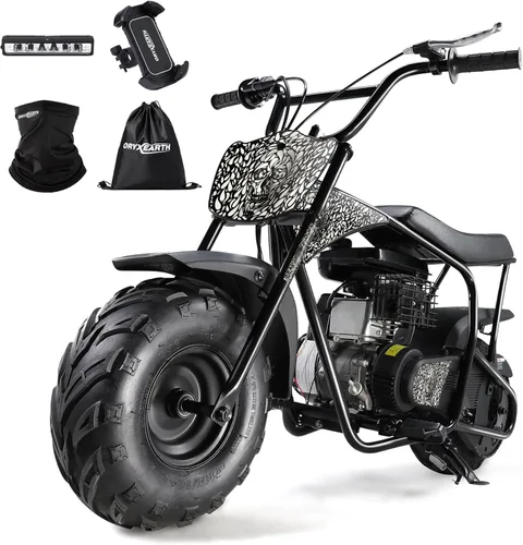 Miniatura 15 de Oryxearth Mini bicicleta para niños, 105 CC de 4 tiempos para niños, a gasolina, con bolsillo todoterreno con aprobación de la EPA, soporta