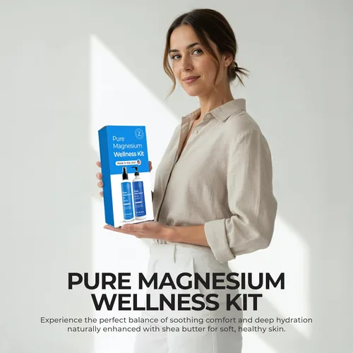 Miniatura 9 de Zen Routine Spray de aceite de magnesio puro + loción corporal con manteca de karité, cloruro de magnesio tópico para calambres en las piernas