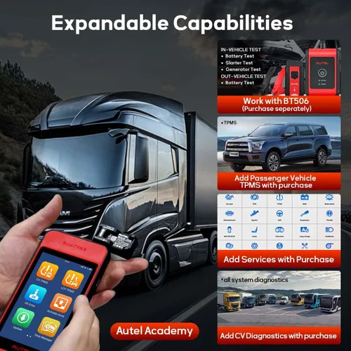 Miniatura 7 de Autel MaxiTPMS ITS600CV Herramienta TPMS para vehículos comerciales, para camiones remolques, autobuses, activar/leer/programar sensores CVS-A01
