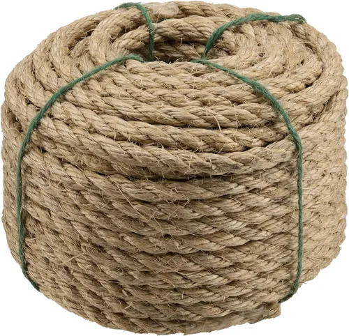 FUNSUEI Cuerda de cáñamo natural de 1/2 pulgada x 100 pies, cuerda de cáñamo de 0.51 pulgadas de grosor, cuerda de yute natural, cuerda de sisal