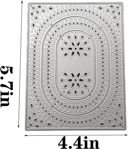 Miniatura 2 de Troqueles de metal ovalados de arco y flores para hacer tarjetas, plantillas de corte para álbumes de recortes, álbum de fotos, plantilla de 01