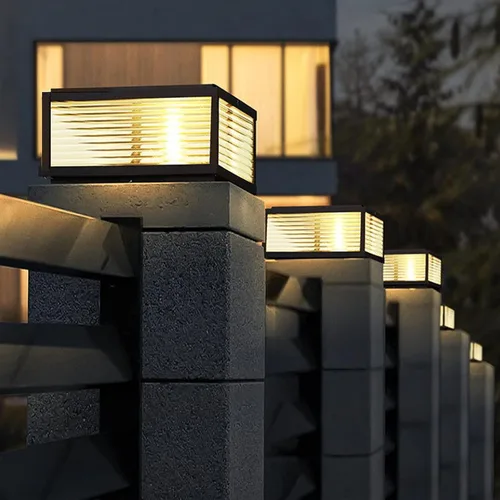 Miniatura 5 de Luz de poste para exteriores de 12 x 12 pulgadas, luz de columna, lámpara de columna con cable de 110-240 V (12-36 V bombilla de reemplazo), luz