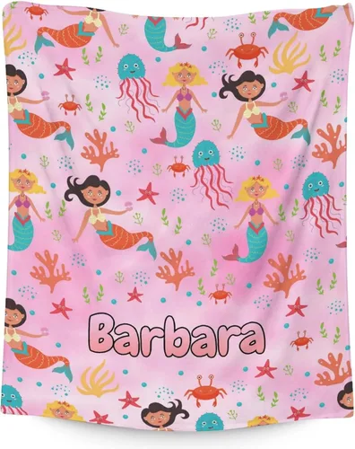Miniatura 15 de Mercuryelf Manta de sirena suave, mullida y cálida, 30 x 40 pulgadas, manta pequeña para regazo y cuna, regalo para los amantes de las sirenas