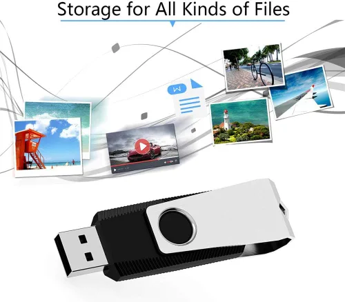Miniatura 2 de KEXIN Unidad flash de 128 GB, paquete de 5 unidades USB 2.0 USB 2.0, memoria USB, color negro