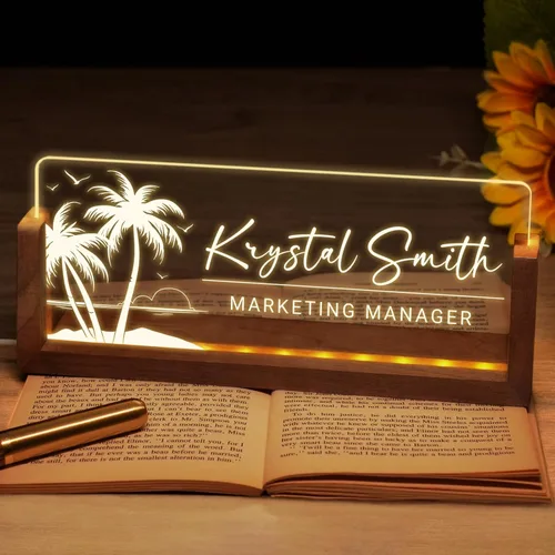 Miniatura 17 de Placa de nombre de escritorio personalizada, placa de identificación acrílica personalizada para escritorio, decoración de oficina para mujeres