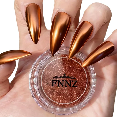 FNNZ Polvo de uñas cromado, pigmento metálico de polvo de uñas efecto espejo de alta calidad, arte de uñas, polvo con purpurina para San Valentín,