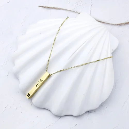Miniatura 4 de ZWYQWN KPOP ARMY Collar de regalo para mujeres y niñas RM JIM JK V JIMIN J-HOPE SUGA Collar de cumpleaños para mujeres Metal Acero inoxidable