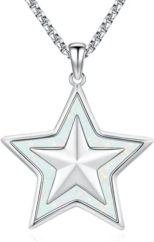 Miniatura 18 de Eusense Collar de ópalo para mujeres y hombres, joyería de ópalo azul y blanco de plata de ley 925 con dije de ópalo auténtico, regalo