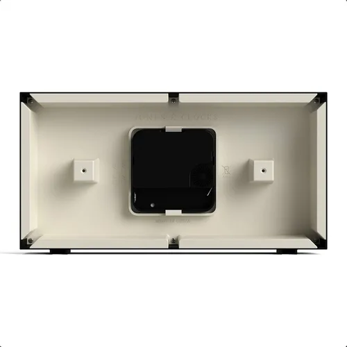 Miniatura 7 de JONES CLOCKS® Reloj de Escritorio Odeon Diseño Rectangular Moderno Negro Aspecto Retro Elegante para Estante, Mesa, Repisa de Chimenea