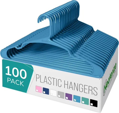 Miniatura 14 de NEATERIZE Percheros de Ropa de Plástico Paquete de 100 para Adultos - Percheros de Plástico, El Perchero Perfecto y Percheros de Ropa Ahorro