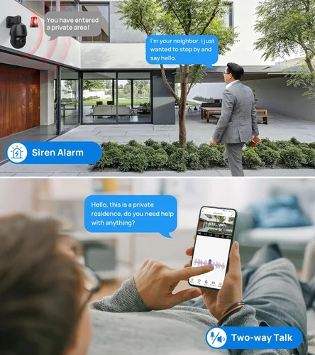 Miniatura 5 de PANOEAGLE Cámara IP PTZ PoE de 4K 8MP para exteriores con zoom óptico de inclinación panorámica 18X, detección humana/vehículo, conversación