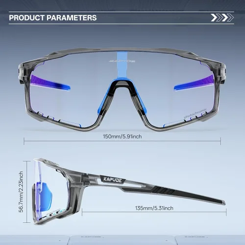 Miniatura 6 de KAPVOE Gafas de ciclismo fotocromáticas para hombres y mujeres, gafas de sol deportivas, marco de decoloración HD, gafas de bicicleta K76