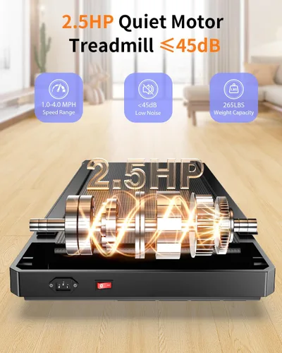 Miniatura 4 de HCOIW Walking Treadmill Pad with Incline - Portable Under Desk Treadmill, Walking Mat Pad with Handle Bar, 2.5HP Low Noise, 2 in 1 Treadmills for