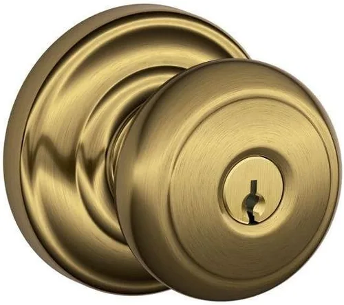 Miniatura 64 de Schlage F10 AND 716 ADD - Pomo Andover con moldura Addison, cerradura de paso para pasillos y armarios, bronce envejecido