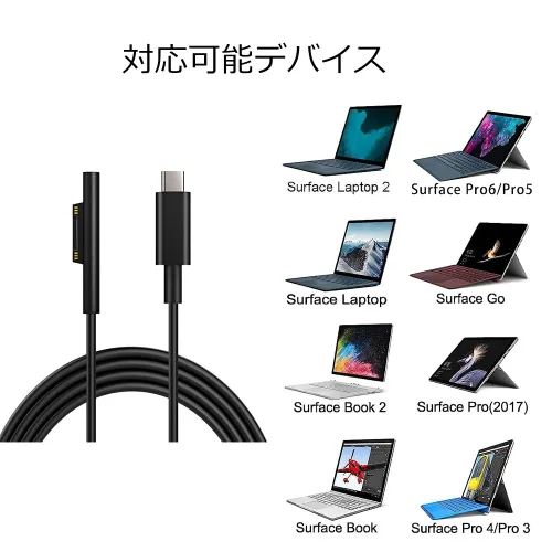 Miniatura 3 de Cable de carga Surface Connect a USB-C de 15 V/3 A compatible con Microsoft Surface Pro 3/4/5/6/7, Surface Laptop 3/2/1, Surface Go, Surface