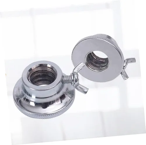 Miniatura 3 de Toddmomy 2 collares de barra, tuercas de mancuerna, bloqueo de tornillo, abrazadera, anillo de bloqueo universal de metal plateado para rotar