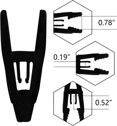Miniatura 2 de Tinfol Clips de terciopelo para colgar, paquete de 24 clips negros para colgar pantalones, alfiler de ropa de apertura grande, clip fuerte flocado