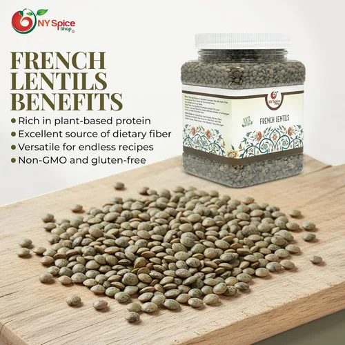 Miniatura 5 de NY Spice Shop Lentejas francesas – Lentejas verdes francesas de 1.5 libras – Granos secos de lentejas – Rico en proteínas y fibra – Ideal