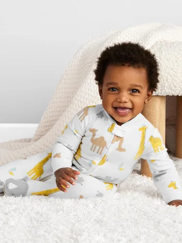 Miniatura 3 de Simple Joys by Carter's Paquete de 2 pijamas de forro polar con pies para bebés varones, para dormir y jugar, pijamas para bebés y niños pequeños