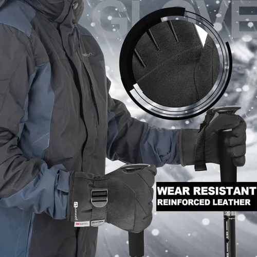 Miniatura 3 de ALISXM Guantes de invierno para esquí y nieve, guantes de snowboard cálidos de invierno para pantalla táctil 3M para hombres y mujeres para correr