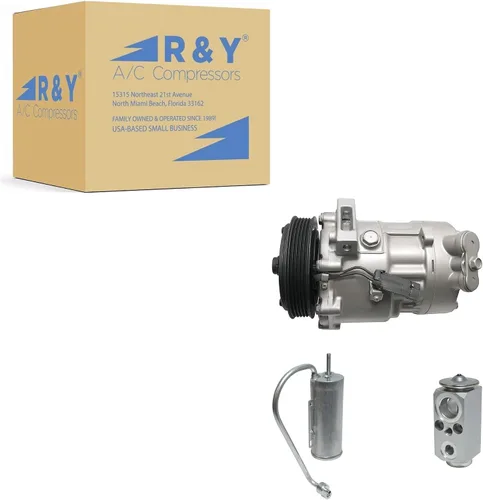 RYC Compresor de aire acondicionado automotriz y kit de embrague de A/C KT EH64 (se adapta a Saab 9-3 2.0L 2003, 2004, 2005, 2006, 2007, 2008, 2009,