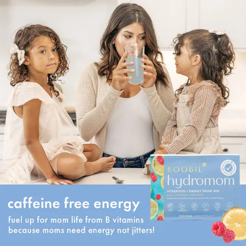 Miniatura 6 de Boobie Hydromom Mezcla de bebida de superalimento con electrolitos, Limonada de frambuesa azul Refrescante impulso de energía e hidratación