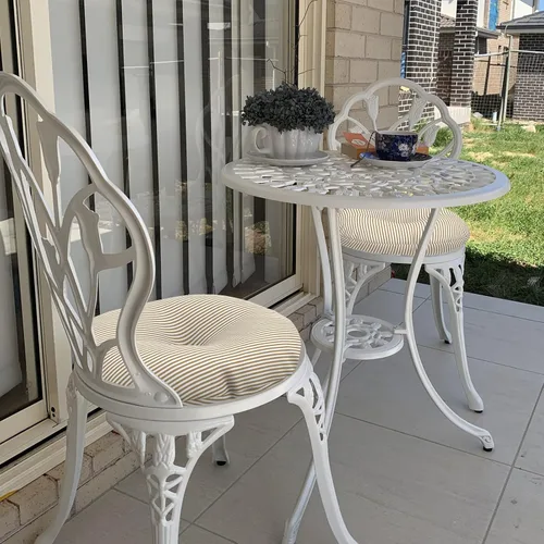 Miniatura 7 de LVTXIII Juego de 2 cojines para sillas de bistro para exteriores, 15 x 15 x 4 pulgadas, cojines de asiento redondos para sillas de patio, para todo