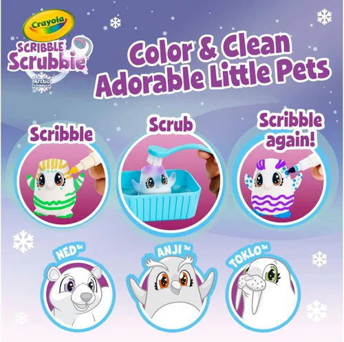 Miniatura 5 de Crayola Scribble Scrubbie Pets Arctic Snow Explorer, juguete creativo para colorear y lavar, regalo para niños de 3, 4, 5, 6 años