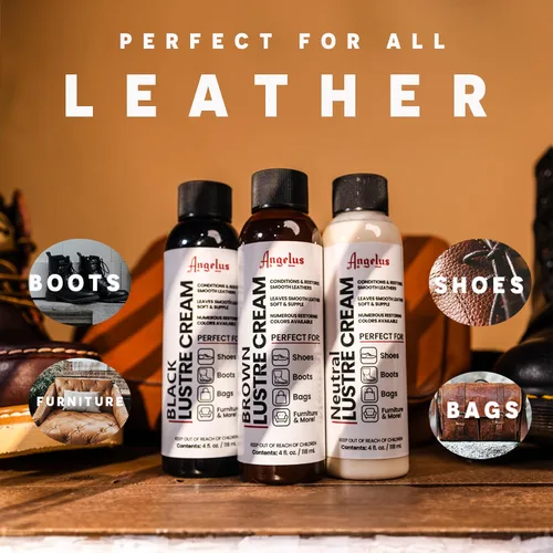 Miniatura 2 de Angelus Bálsamo de cuero crema para zapatos de 4 oz - Acondiciona y restaura botas de cuero, muebles, chaquetas, zapatos, bolsos y más, Neutro