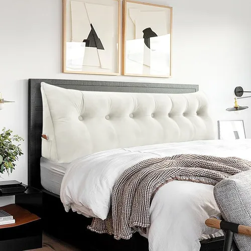 Miniatura 20 de Almohada de cabecero triangular - Almohada grande para cama de 3 en 1 como almohada de lectura en cuña, almohada grande para sofá o cama de día