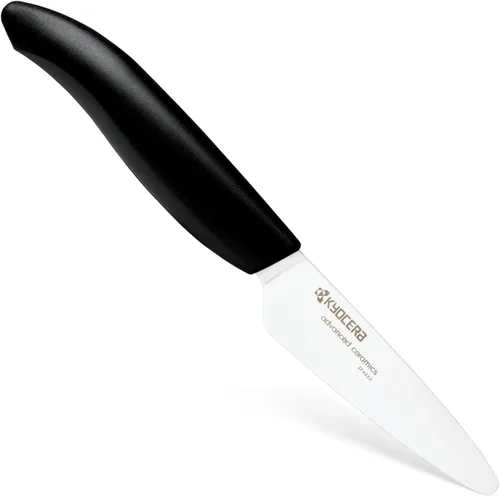 Kyocera Advanced Series, cuchillo de pelar de cerámica, hoja blanca de 3 pulgadas, Negro
