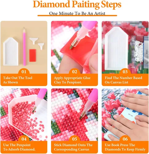Miniatura 8 de Kits de pintura de diamantes de cielo estrellado Offito para adultos, kits de pintura de diamantes 5D Aurora Lake para principiantes, fantásticos