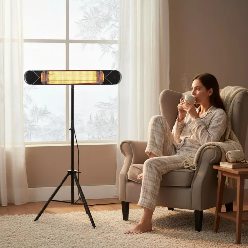 Miniatura 9 de Wave - Calentador infrarrojo de carbono de 1500 W, calentador eléctrico para interiores y exteriores, resistente a la intemperie con soporte