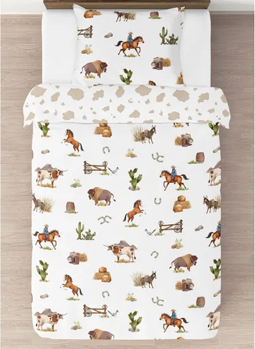 Miniatura 3 de Sweet Jojo Designs Juego de edredón individual de 2 piezas (vaquero occidental) para niños, ropa de cama para niños, ropa de cama en una bolsa