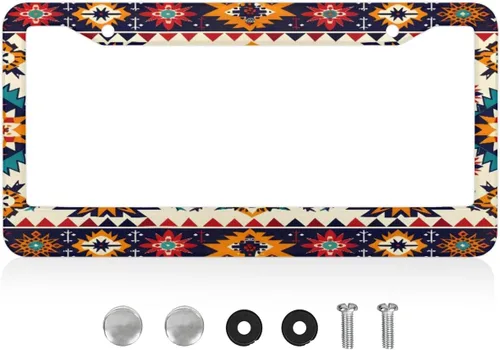 Marcos para matrícula, cubierta de placa de automóvil azteca con tornillos, soporte universal de 4 agujeros, marco de placa de aluminio, accesorios
