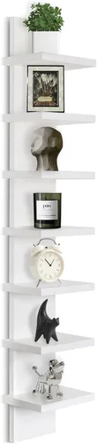 Miniatura 13 de Homaterial Estantería de pared de 5 niveles, estantería vertical decorativa para montaje en pared, estantes flotantes de columna moderna para Rosa