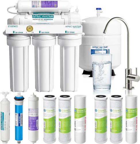 Miniatura 7 de APEC Water Systems ROES-50 Essence Series - Sistema de filtración de agua potable de ósmosis inversa de 5 etapas con certificación WQA, muy seguro