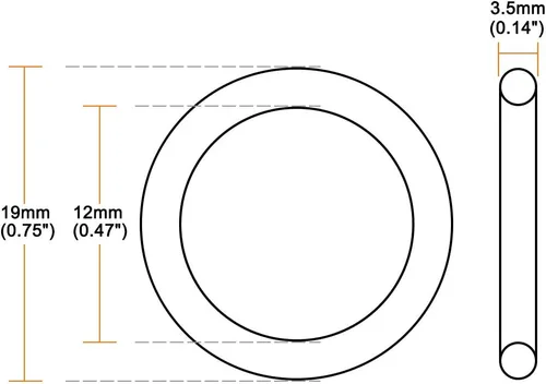 Miniatura 3 de uxcell Juntas tóricas de goma de nitrilo de 0.748 in de diámetro exterior, 0.472 in de diámetro interior, 0.138 in de ancho, junta de sellado