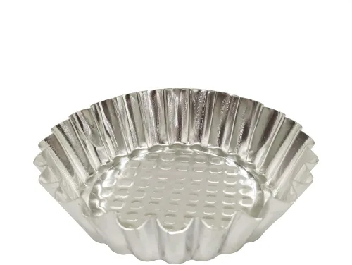 Miniatura 10 de MYStar Juego de 20 moldes de aluminio antiadherente de 3-3/4 pulgadas, diseño estriado, forma redonda, molde para tartaletas