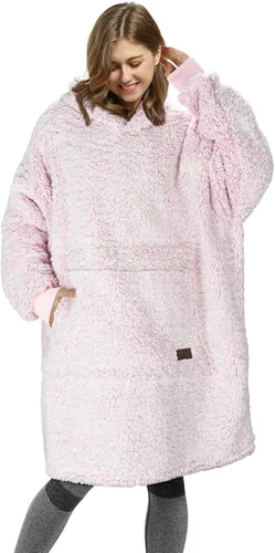 Miniatura 40 de Catalonia Sudadera extragrande tipo manta con capucha, sudadera de sherpa portátil para adultos, hombres y mujeres
