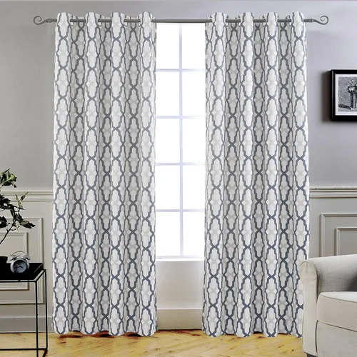 Miniatura 17 de DriftAway Mason - Cortinas térmicas opacas con ojales para ventanas, diseño geométrico de enrejado, 2 paneles, cada uno de 52 pulgadas por 63 Gris