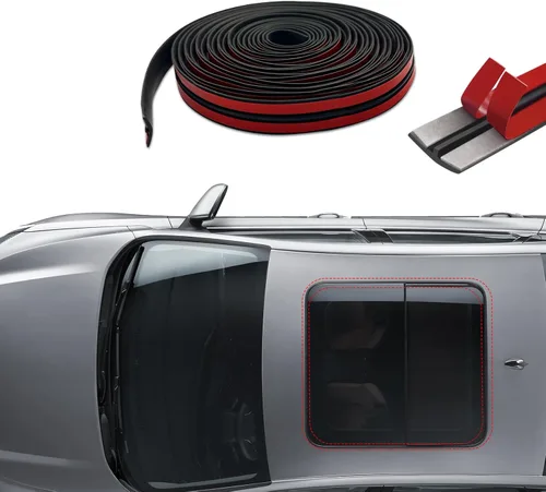 HAOBO Burlete de 23 pies para automóvil, burlete automotriz, forma de T, sello de techo corredizo con autoadhesivo, borde de goma impermeable para