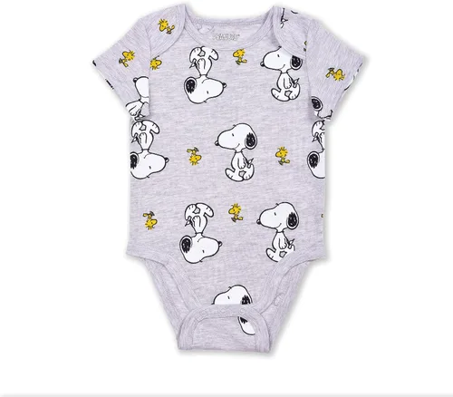 Miniatura 4 de Peanuts Snoopy Paquete de 4 paquetes de manga corta, conjunto de mameluco para bebé, talla 6M