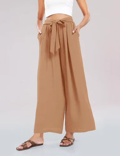 Miniatura 3 de Summe - Pantalones de vestir de pierna ancha para mujer, de cintura alta, estilo palazzo, casuales, de trabajo, pantalones de playa con bolsillo