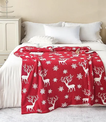 Miniatura 11 de NIDITW - Manta ultrasuave y acogedora de Navidad, cobija de microfibra tejida, muy ligera y esponjosa, de forro polar, para sofá, sofá cama, 50 x 60