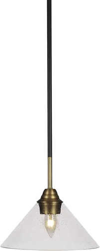 Miniatura 222 de Toltec Lighting Paramount - Mini colgante de 1 luz en acabado negro mate con cristal de arte perla de 7 pulgadas y estilo negro