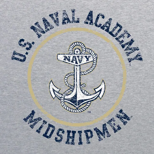 Miniatura 4 de UGP Campus Apparel AS04 - Camiseta con logotipo de círculo envejecido los guardiamarinas de la Academia Naval de los EE.UU.